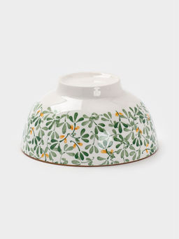 Салатник «Гармония лепестков», 750 мл, 15.5×5.5 см, фарфор, белая, зелёная