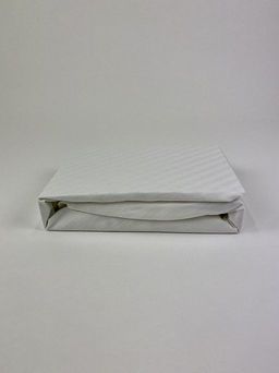 Простыня на резинке Страйп Сатин Белая (резинка по кругу) 200х200х20 - Амавес-текстиль фото 4