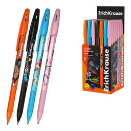 Цена за 5 шт. Ручка шар. ErichKrause "R-301 Ну, Погоди! Каникулы" (62638) синяя, 0.7мм, корпус с рисунком, ассорти