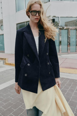 CORDUROY BLAZER WITH SHOULDER PADS - Zara фото 2