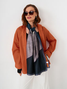 Большой, мягкий, тонкий и очень нежный двусторонний палантин с рисунком - Tantino фото 12