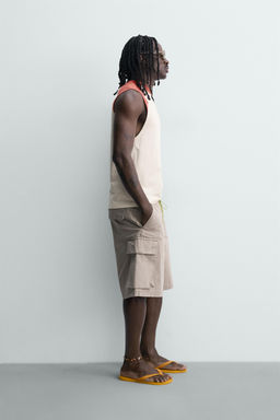 CAMISETA TANK COLOR BLOCK PUKAS SURF X ZARA / Blanco / Rojo