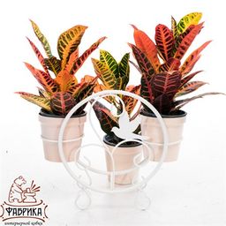 Подставка для цветов на подоконник 41-002W на 2 цветка - Фабрика интерьерной ковки фото 3