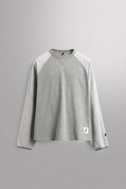 EMBROIDERED COLOUR BLOCK LONG SLEEVE T-SHIRT - Zara фото 10