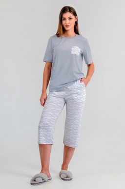 Арт. 9166 Пижама с бриджами 44-50 (4 шт) Цвет:серый,белый - Калинка фото 8