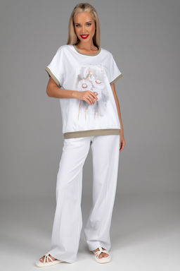 Футболка Лорея (хаки/одуванчики)