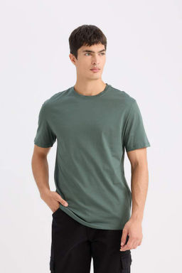 Новая базовая простая футболка с короткими рукавами и круглым вырезом стандартного кроя - Defacto фото 3