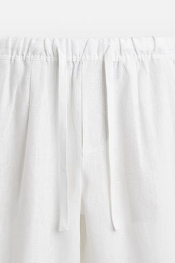 ZARA %100 KETEN ELAST?K BELL? PANTOLON  фото 8