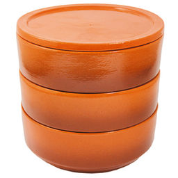 Набор для холодца керамический, 3 предмета по 0,5л, д18см "Глинка", h5см (Россия)