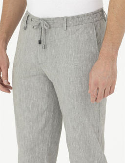 A__k Ye_il Ex. Slim Fit Keten Kar___ml_ Kuma_ Pantolon - Pierre cardin фото 6