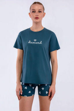 Арт. 9158 Пижама с шортами 42-50  (5 шт) Цвет:изумруд