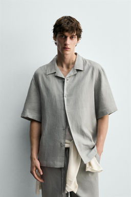 PANTAL?N REGULAR FIT 100% LINO / Marino - Zara фото 11