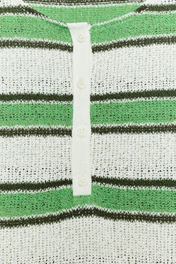 CAMISETA R?STICA CUELLO PANADERO / Raya verde
