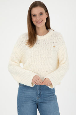 Женский кремовый свитер с круглым вырезом Неожиданная скидка в корзине - U.s. polo assn фото 3