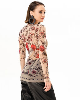 Лонгслив из сетки с круглым вырезом 457.4 - Sahar art lab фото 3