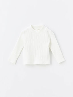 Bisiklet Yaka Kendinden Desenli Uzun Kollu K?z Bebek Ti??rt