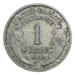 Монета 1 франк 1945 года Франция