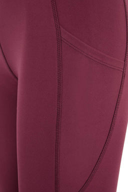 Bordo F?rcal? Soft Kumas Reflektor Bask?l? Ispanyol Paca Yoga Orme Spor Tayt THMAW24TY00066