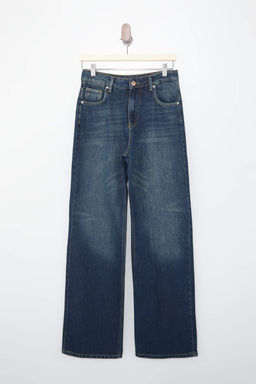 Koyu Mavi YUMUSACIK Tencel Kar?s?ml? Yuksek Bel Wide Leg Jeans TWOSS26JE00137