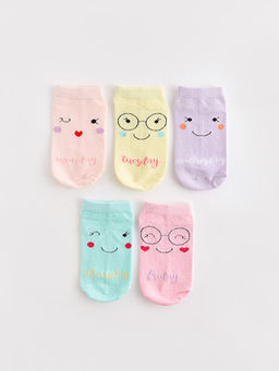 Desenli K?z ?ocuk Patik ?orap 5li