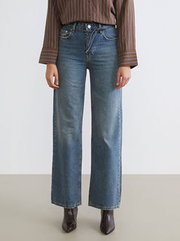 Wideleg Kad?n Jean Pantolon