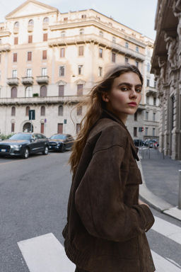 OVERSIZE FAUX SUEDE BOMBER JACKET - Zara фото 4