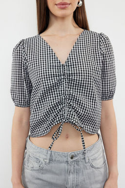 Siyah Buzgulu Potikare Crop Dokuma Bluz TWOSS24BZ00643 - Trendyolmilla фото 3