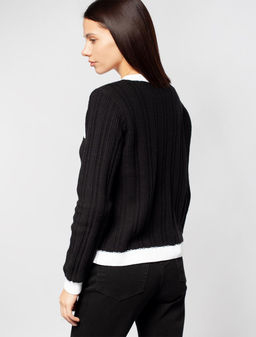 VILATTE / Жакет фактурной вязки с золотистыми пуговицами  фото 7