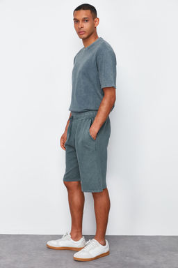 Antrasit Oversize/Genis Kesim Eskitme/Soluk Efektli Dokulu Lastik Belli Waffle Sort TMNSS24SR00047 - Trendyolmilla фото 2