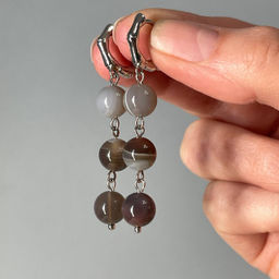 Серьги тройные из ботсванского Агата - Радуга самоцветов фото 3