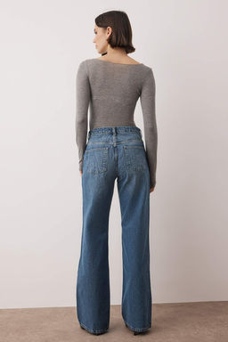 Teen Antrasit Normal Bel Genis Paca Wide Leg Jeans TWOAW26JE00078 - Trendyolmilla фото 10