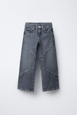 WIDE-LEG JEANS WITH STUDS