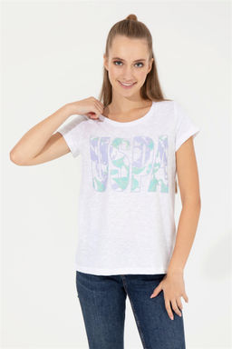 Женская фиолетовая футболка с круглым вырезом Неожиданная скидка в корзине