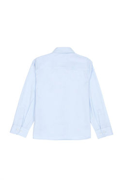 Голубая базовая рубашка с длинным рукавом для мальчика - U.s. polo assn фото 2