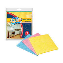 Салфетка губчатая 3шт (15*15см) AZUR арт. 024160