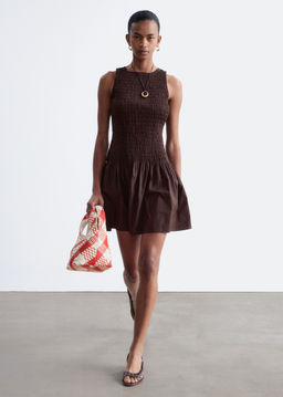 Minivestido en popelina de algod?n fruncido - H&m фото 4