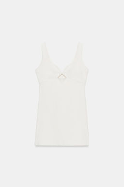VESTIDO CORTO CUT OUT / Blanco roto - Zara фото 5
