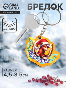 Цена за 3 шт. Брелок для ключей на кольце «Лошадь. Здоровья», 4.5×3.5 см