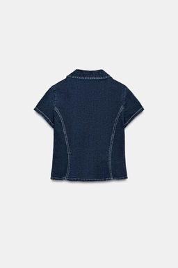 CAMISA DENIM TRF ENTALLADA / ?ndigo oscuro - Zara фото 6