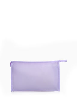 Косметичка треугольная на молнии, большая, с рисунком, сиреневая - Simaland фото 2