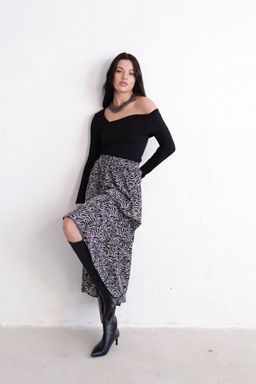 11314 Юбка А-силуэта чёрно-белая - Martichelli фото 27