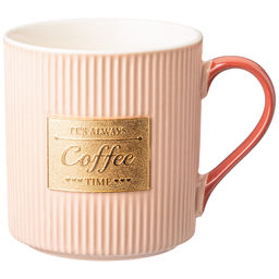 КРУЖКА РОЗОВАЯ С ЗОЛОТОЙ ДЕТАЛЬЮ 360 МЛ