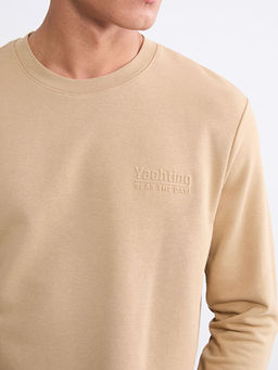 Bisiklet Yaka Bask?l? Erkek Sweatshirt