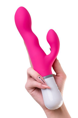 Вибратор LOVENSE Nora с клиторальным стимулятором, силикон, розовый, 24 см