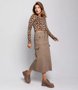 Джинсовая юбка #КТ9468, темно-бежевый