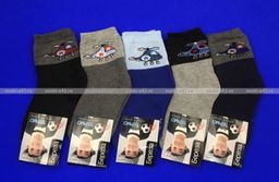 Цена за 12 пар. БЕРЕЗА носки детские Машинки 15-20 ( длина стопы носка 13-14 см)