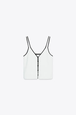 CONTRAST TRIM CAMISOLE TOP - Zara фото 20