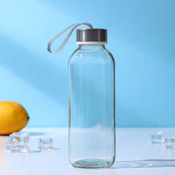 Бутылка для воды «Лидо», 400 мл, h=18 см, стекло, ремешок МИКС