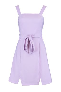 Lila Kusakl? Duz Kesim Y?rtmacl? Kare Yaka Mini Dokuma Elbise TWOSS20EL0977 - Trendyolmilla фото 8