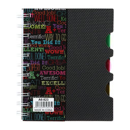 Блокнот на гребне А6, 100 листов, линия, обложка пластик, с разделителями Граффити, МИКС - Calligrata фото 6